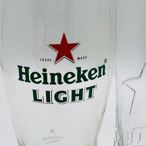 SET OF 3 HEINEKEN & HEINEKEN LIGHT BAR GLASSWARE - Picture 10 of 12